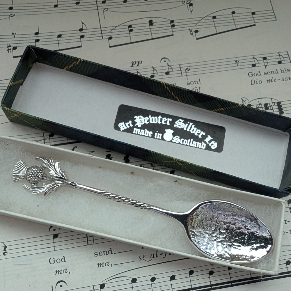 Art Pewter Silver Thistle Spoon